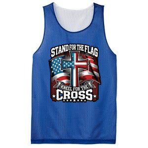 Stand The Flag And Cross Faith American Christian Cool Gift Mesh Reversible Basketball Jersey Tank