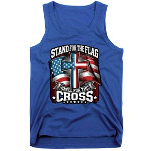 Stand The Flag And Cross Faith American Christian Cool Gift Tank Top