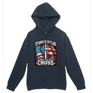 Stand The Flag And Cross Faith American Christian Cool Gift Urban Pullover Hoodie