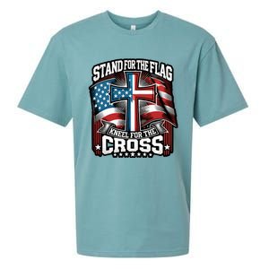 Stand The Flag And Cross Faith American Christian Cool Gift Sueded Cloud Jersey T-Shirt