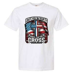 Stand The Flag And Cross Faith American Christian Cool Gift Garment-Dyed Heavyweight T-Shirt