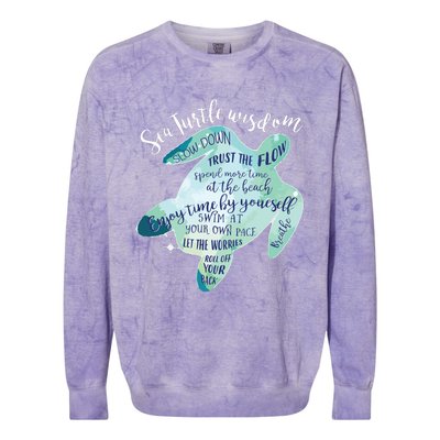 Sea Turtle For Women Wisdom Turtle Turtle Beach Colorblast Crewneck Sweatshirt