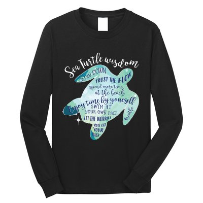 Sea Turtle For Women Wisdom Turtle Turtle Beach Long Sleeve Shirt