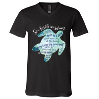 Sea Turtle For Women Wisdom Turtle Turtle Beach V-Neck T-Shirt