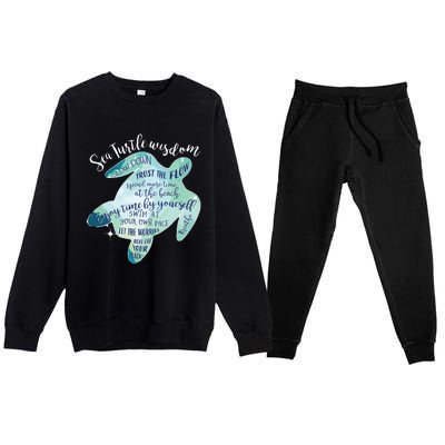 Sea Turtle For Women Wisdom Turtle Turtle Beach Premium Crewneck Sweatsuit Set