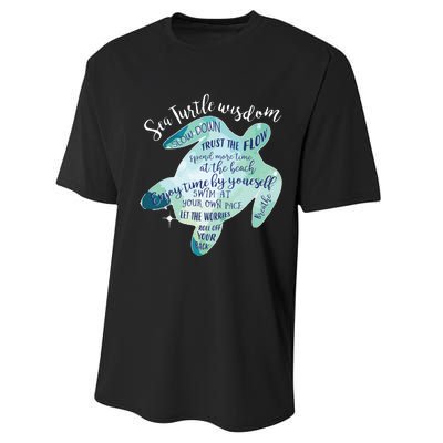 Sea Turtle For Women Wisdom Turtle Turtle Beach Performance Sprint T-Shirt