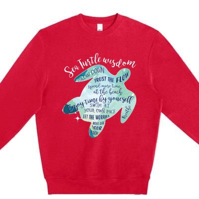 Sea Turtle For Women Wisdom Turtle Turtle Beach Premium Crewneck Sweatshirt