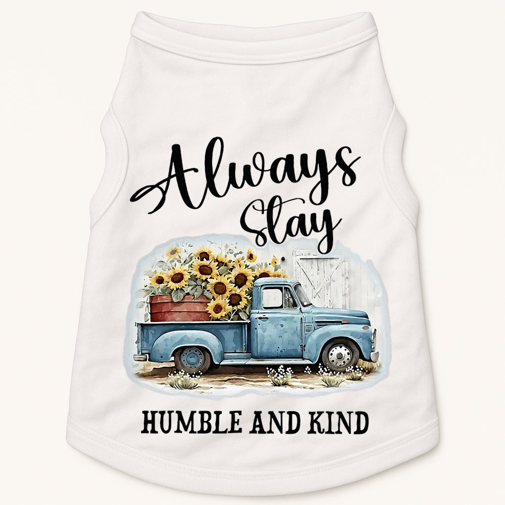 Sunflower Truck Farm Always Stay Humble And Kind Doggie Tank