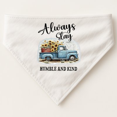 Sunflower Truck Farm Always Stay Humble And Kind USA-Made Doggie Bandana