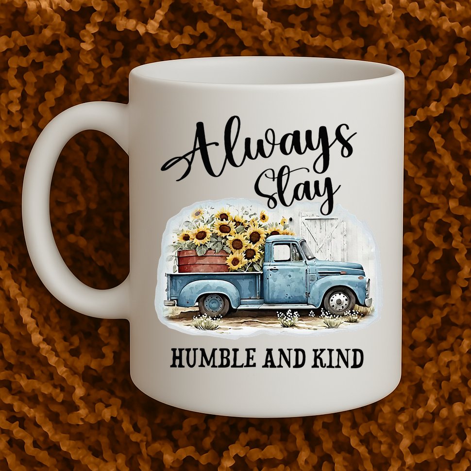 Sunflower Truck Farm Always Stay Humble And Kind Mug