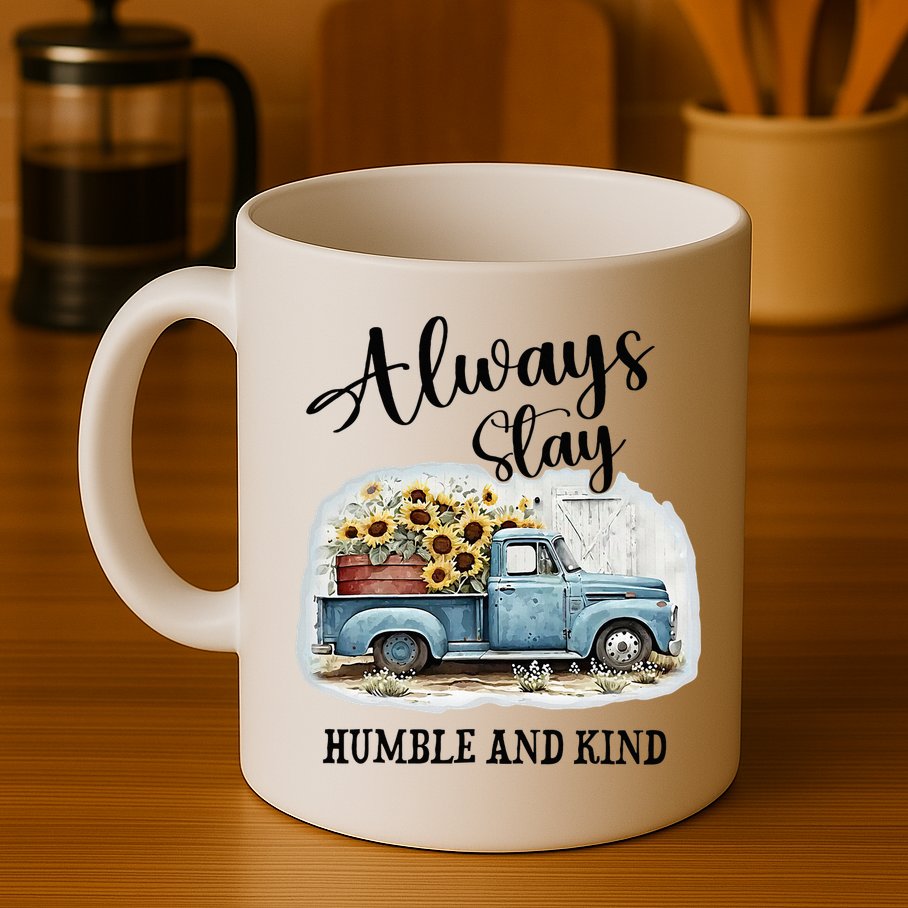 Sunflower Truck Farm Always Stay Humble And Kind Mug