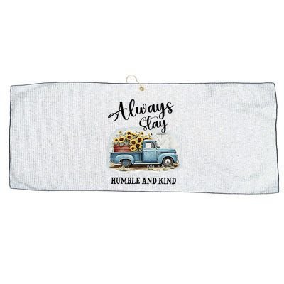 Sunflower Truck Farm Always Stay Humble And Kind Large Microfiber Waffle Golf Towel