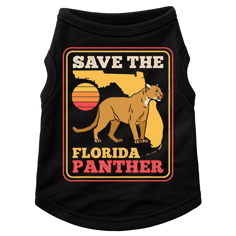 Save The Florida Panther Retro Wildlife Cougar Doggie Tank