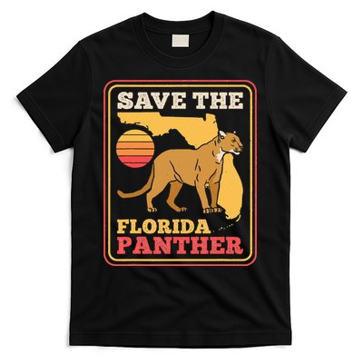 Save The Florida Panther Retro Wildlife Cougar T-Shirt