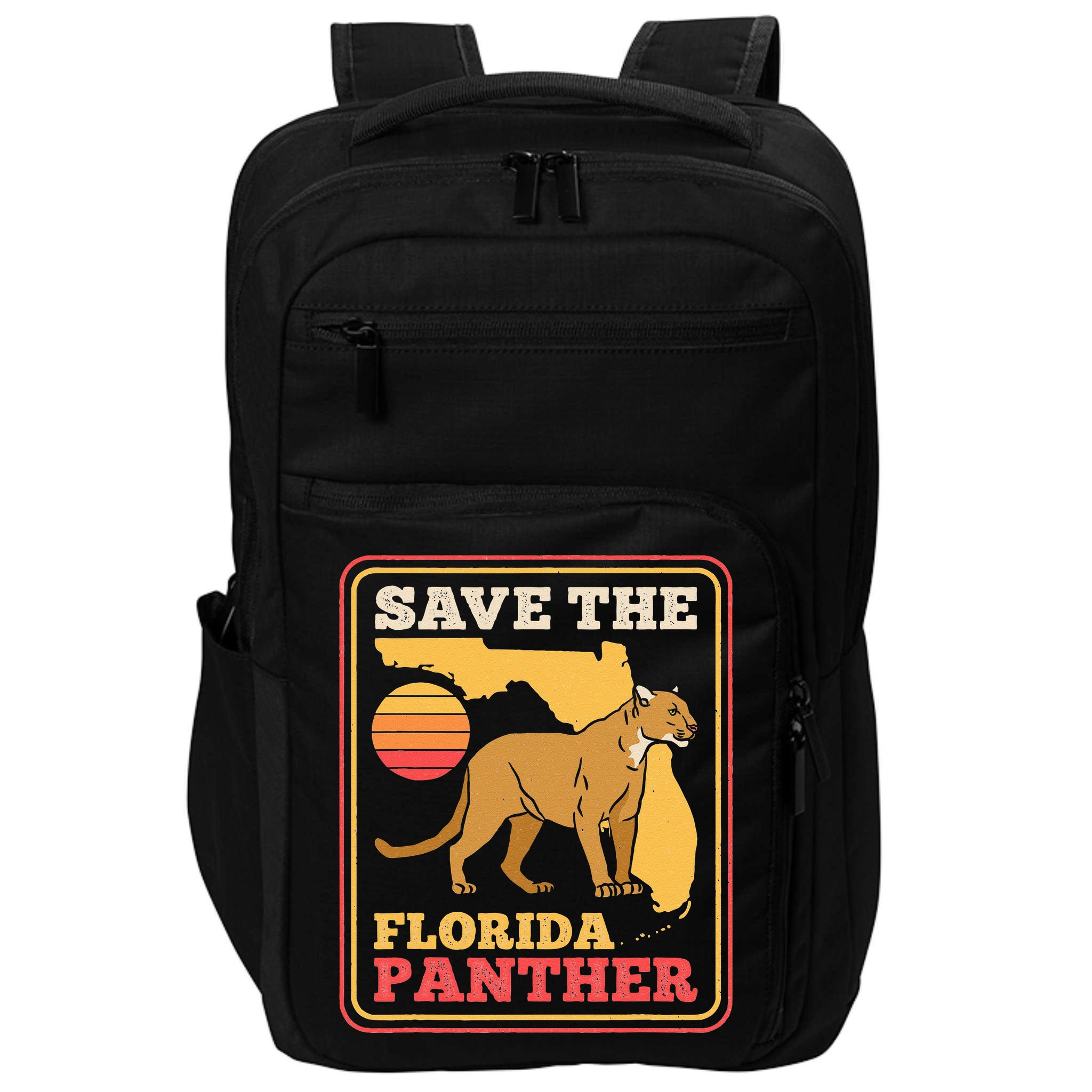 Save The Florida Panther Retro Wildlife Cougar Impact Tech Backpack