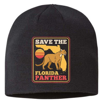 Save The Florida Panther Retro Wildlife Cougar Sustainable Beanie