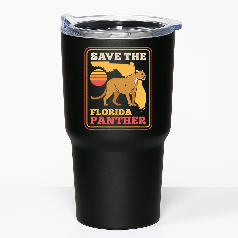 Save The Florida Panther Retro Wildlife Cougar Tumbler
