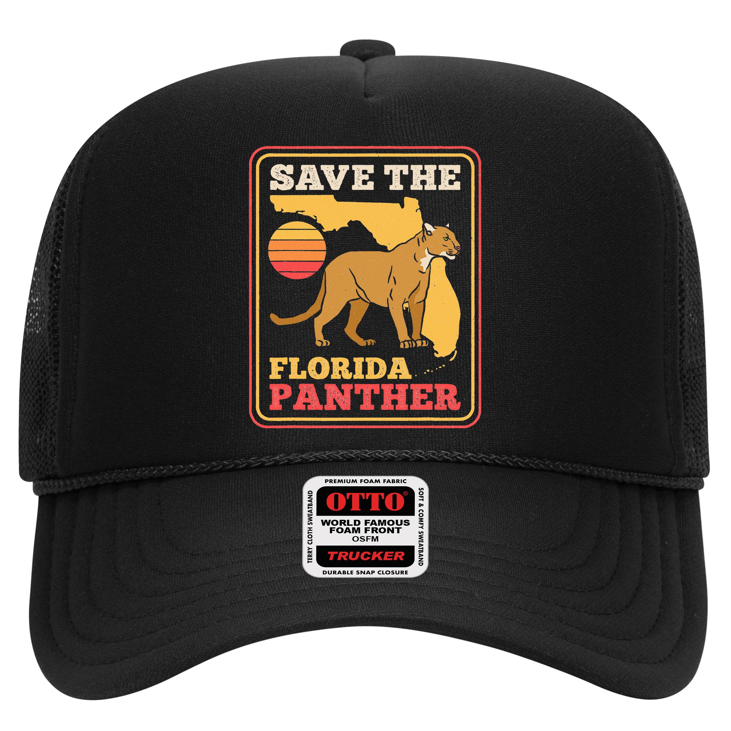 Save The Florida Panther Retro Wildlife Cougar Hat