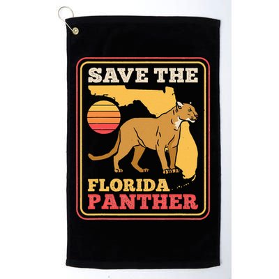Save The Florida Panther Retro Wildlife Cougar Golf Towel