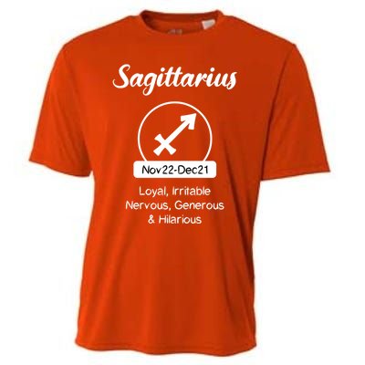 Sagittarius Traits Funny Zodiac Design Gift For Sagittarius Gift Cooling Performance Crew T-Shirt