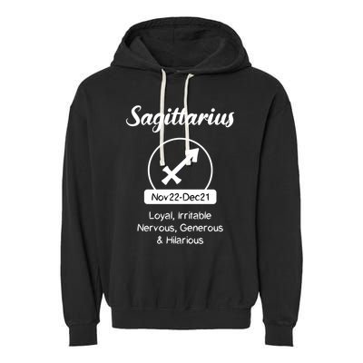 Sagittarius Traits Funny Zodiac Design Gift For Sagittarius Gift Garment-Dyed Fleece Hoodie