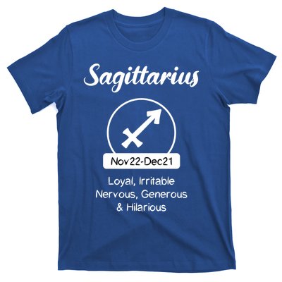 Sagittarius Traits Funny Zodiac Design Gift For Sagittarius Gift T-Shirt