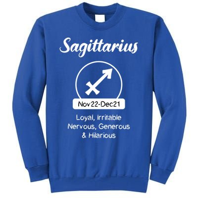 Sagittarius Traits Funny Zodiac Design Gift For Sagittarius Gift Tall Sweatshirt