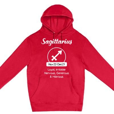 Sagittarius Traits Funny Zodiac Design Gift For Sagittarius Gift Premium Pullover Hoodie