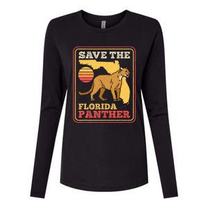 Save The Florida Panther Womens Cotton Relaxed Long Sleeve T-Shirt