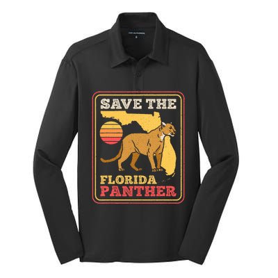 Save The Florida Panther Silk Touch Performance Long Sleeve Polo