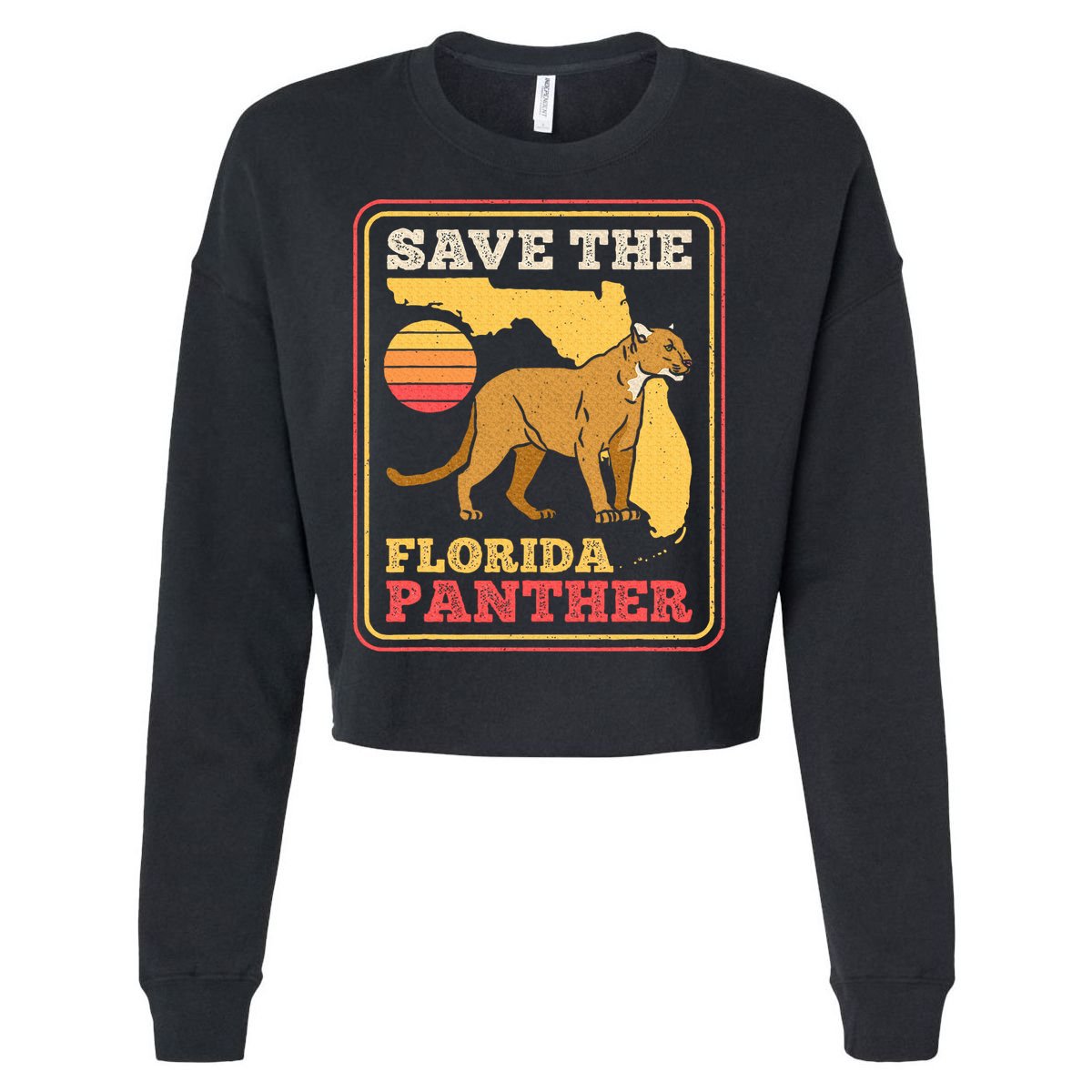 Save The Florida Panther Cropped Pullover Crew