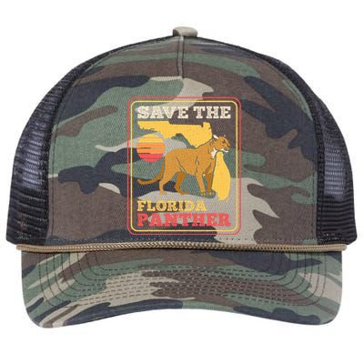 Save The Florida Panther Retro Rope Trucker Hat Cap