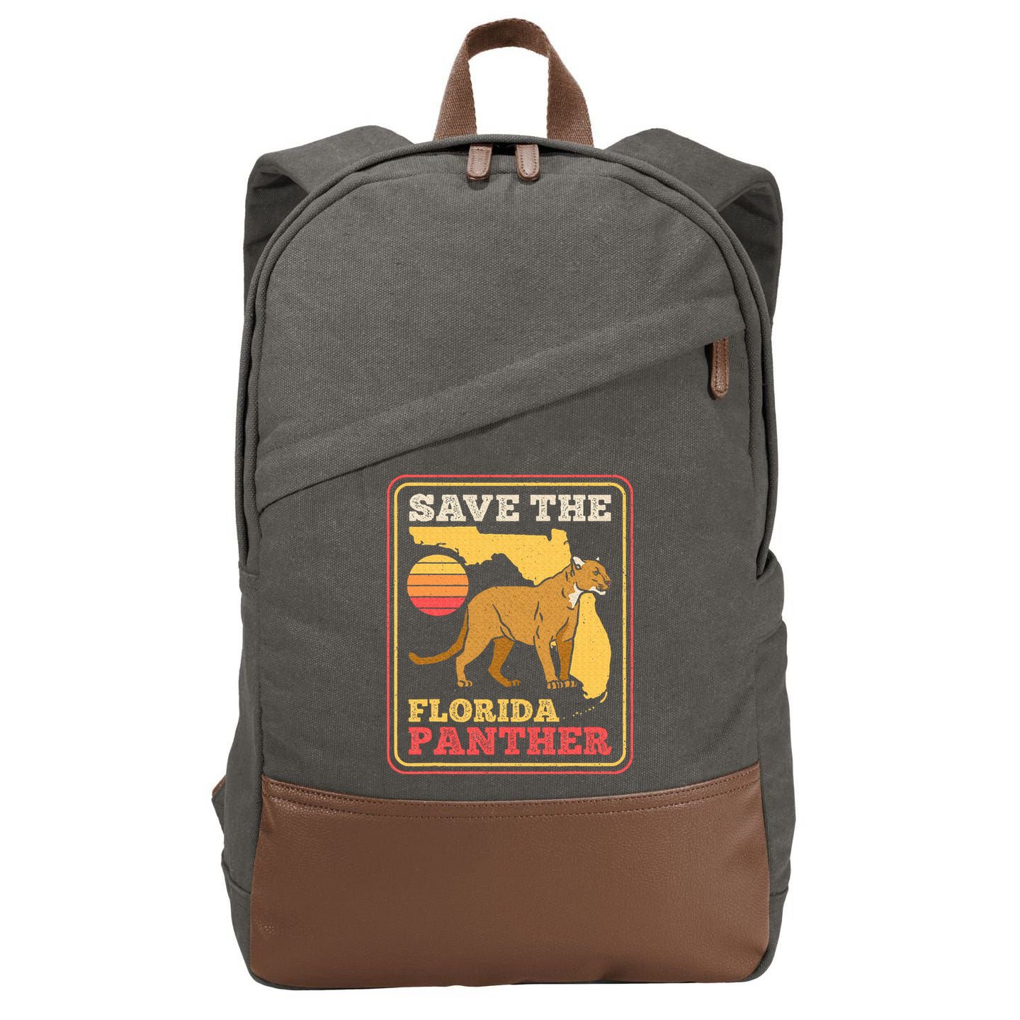 Save The Florida Panther Cotton Canvas Backpack