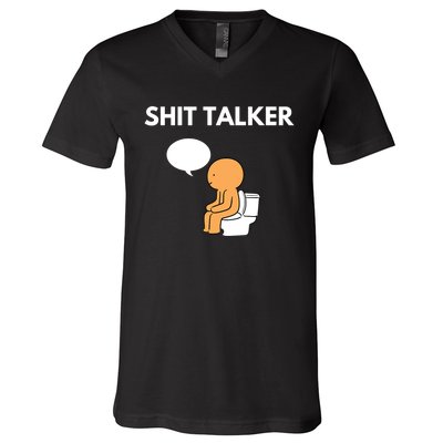 Shit Talker Funny Graphic V-Neck T-Shirt