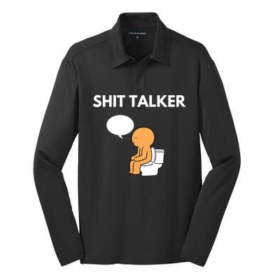 Shit Talker Funny Graphic Silk Touch Performance Long Sleeve Polo