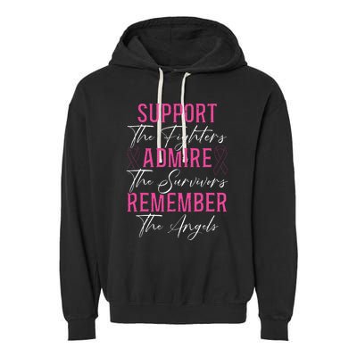 Support The Fighters Breast Cancer Awareness Month Support Garment-Dyed Fleece Hoodie