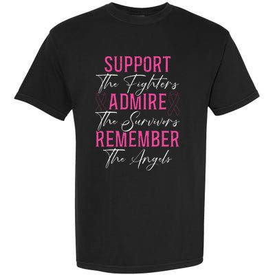 Support The Fighters Breast Cancer Awareness Month Support Garment-Dyed Heavyweight T-Shirt