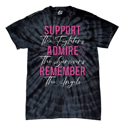 Support The Fighters Breast Cancer Awareness Month Support Tie-Dye T-Shirt