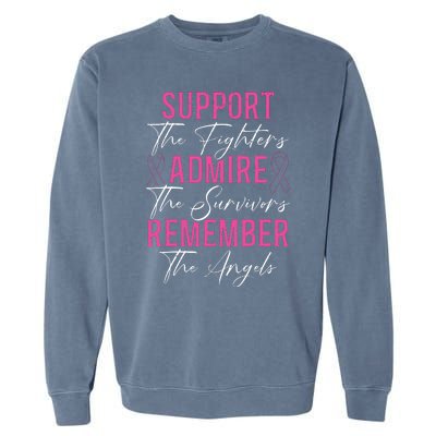 Support The Fighters Breast Cancer Awareness Month Support Garment-Dyed Sweatshirt