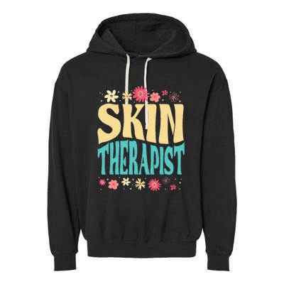 Skin Therapist Floral Outfit Skincare Specialist Beauty Garment-Dyed Fleece Hoodie