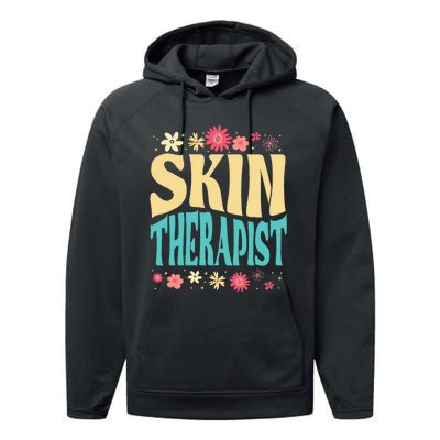 Skin Therapist Floral Outfit Skincare Specialist Beauty Performance Fleece Hoodie