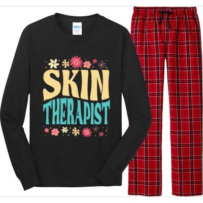 Skin Therapist Floral Outfit Skincare Specialist Beauty Long Sleeve Pajama Set