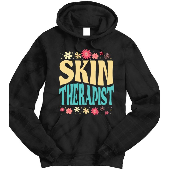 Skin Therapist Floral Outfit Skincare Specialist Beauty Tie Dye Hoodie