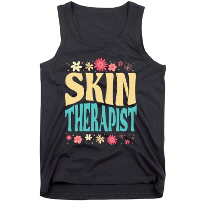 Skin Therapist Floral Outfit Skincare Specialist Beauty Tank Top