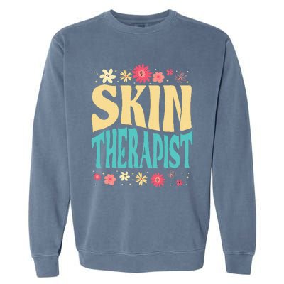 Skin Therapist Floral Outfit Skincare Specialist Beauty Garment-Dyed Sweatshirt