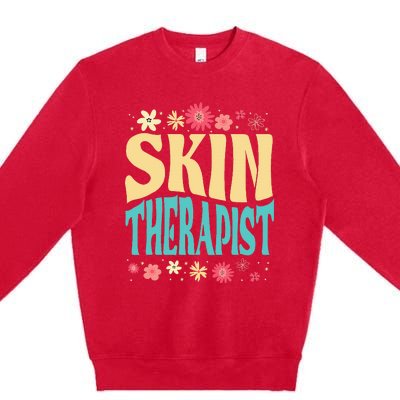 Skin Therapist Floral Outfit Skincare Specialist Beauty Premium Crewneck Sweatshirt