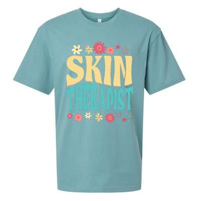 Skin Therapist Floral Outfit Skincare Specialist Beauty Sueded Cloud Jersey T-Shirt