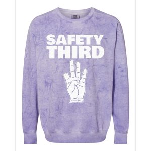 Safety Third Funny Missing Finger Safety Third Colorblast Crewneck Sweatshirt