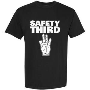 Safety Third Funny Missing Finger Safety Third Garment-Dyed Heavyweight T-Shirt