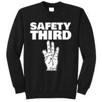 Safety Third Funny Missing Finger Safety Third Tall Sweatshirt